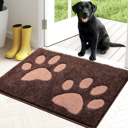 Paw Print Chenille Plush Mat Tiss Living