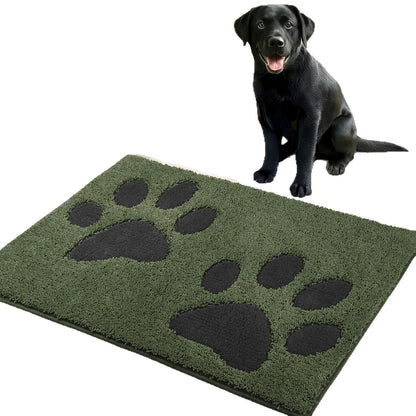 Paw Print Chenille Plush Mat Tiss Living