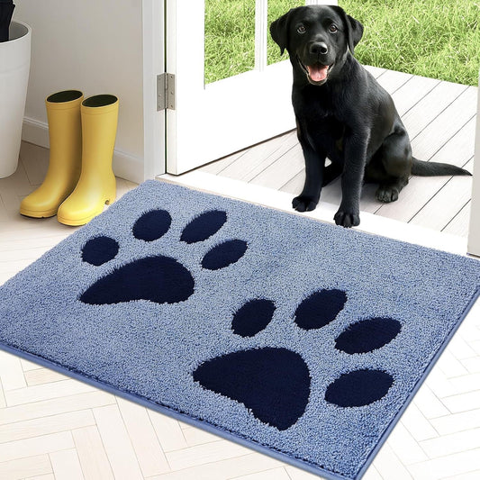 Paw Print Chenille Plush Mat Tiss Living