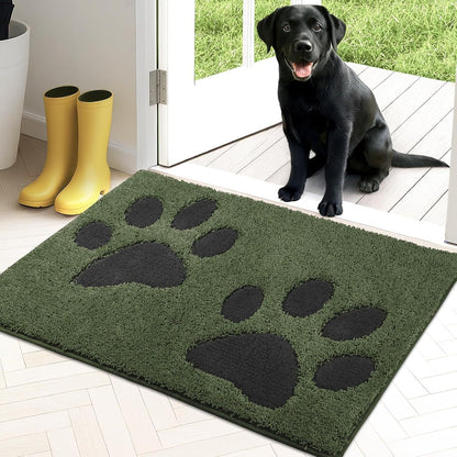 Paw Print Chenille Plush Mat Tiss Living
