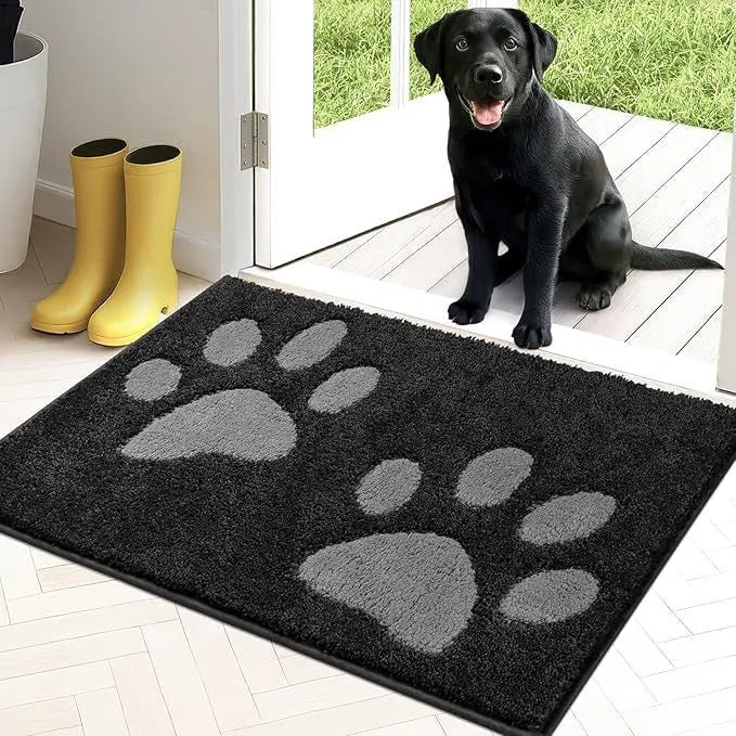Paw Print Chenille Plush Mat Tiss Living