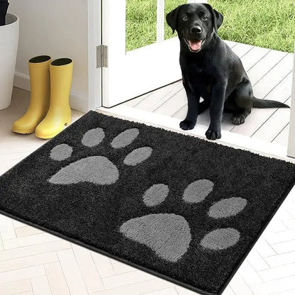 Paw Print Chenille Plush Mat Tiss Living